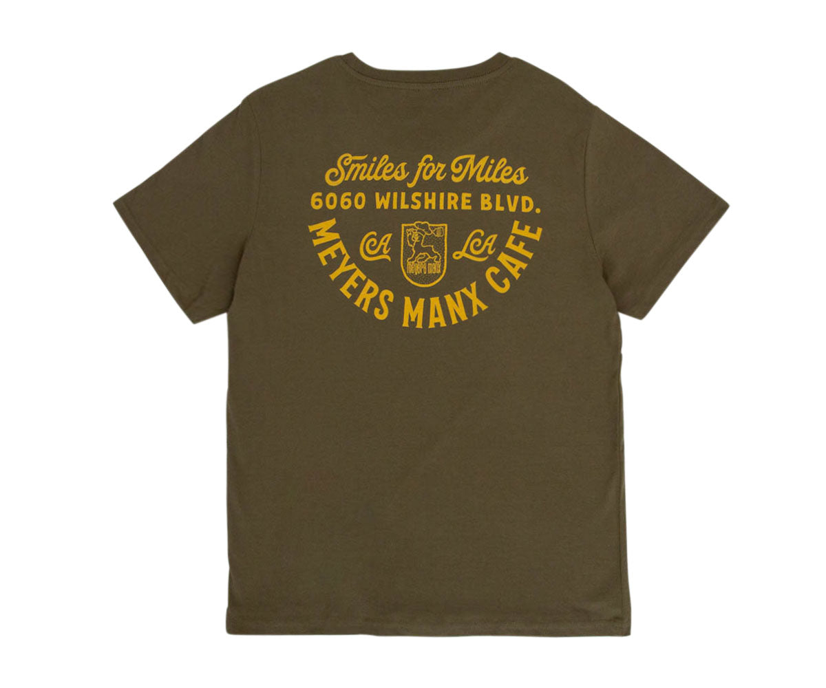 Meyers Manx Cafe T-Shirt (Olive)